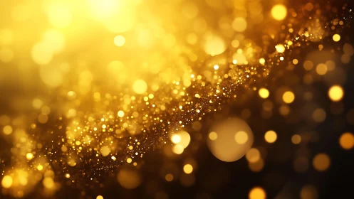 Sparkling golden bokeh background with abstract festive glow.