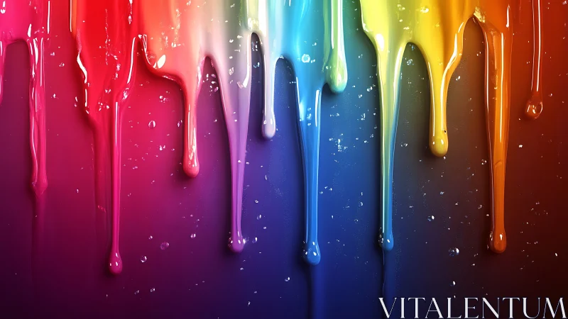 Gravity turns rainbow paint into slow-motion neon waterfalls