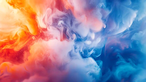 Swirling clouds of warm and cool color meet in gentle harmony