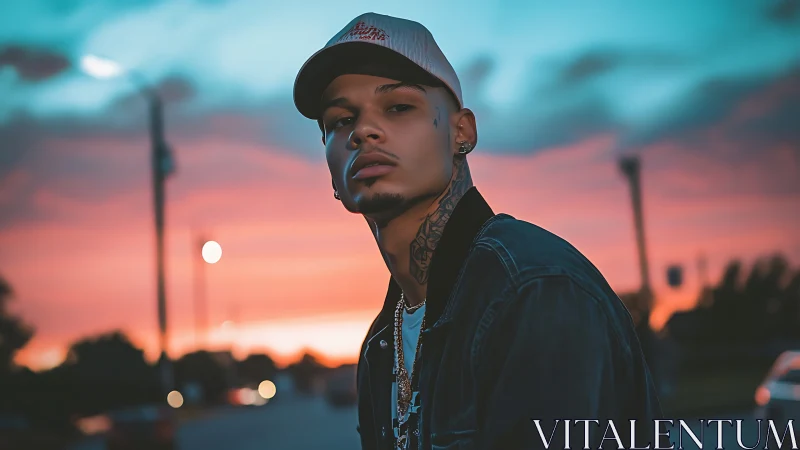 Sunset city portrait captures calm confidence and color