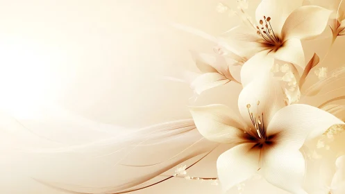 Elegant Lilies Blooming in Warm, Graceful Abundance.