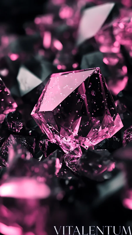 Neon night crystals ignite in electric pink shimmered bloom.