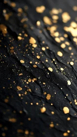 Gold constellations drift across rippled midnight paper