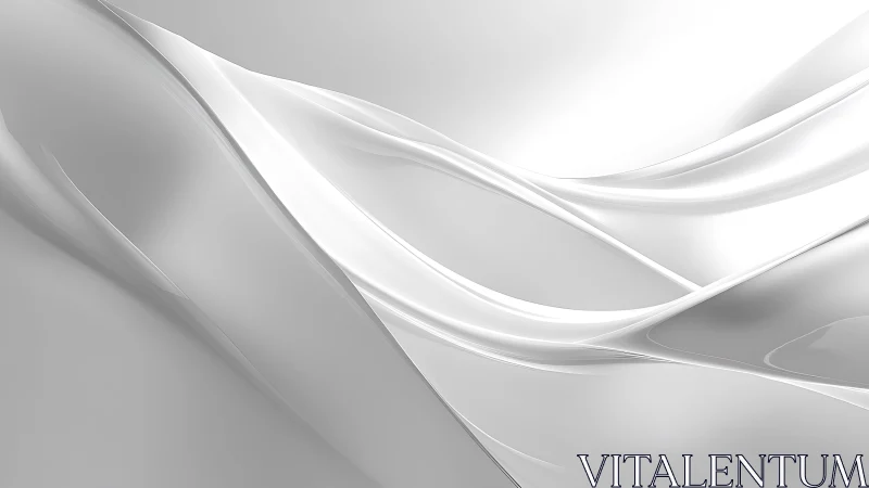 Smooth White Abstract Wave Background with Glossy Finish.