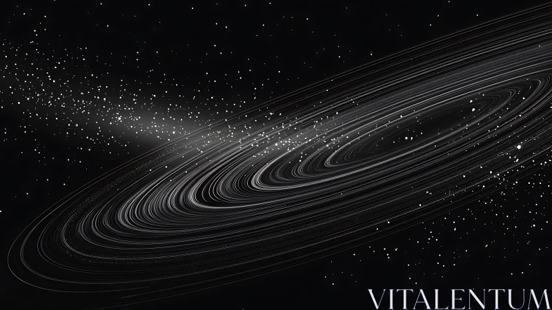 Spiral starfield arcs through deep space in luminous motion