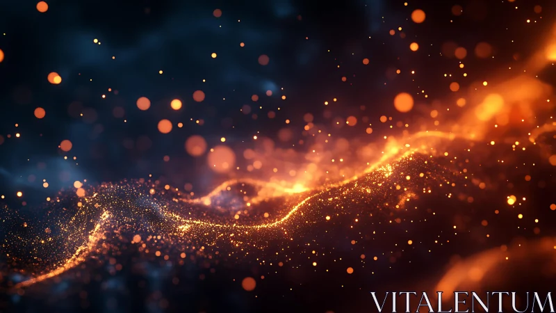 Glowing Abstract Waves of Orange Light in a Futuristic Digital Style.