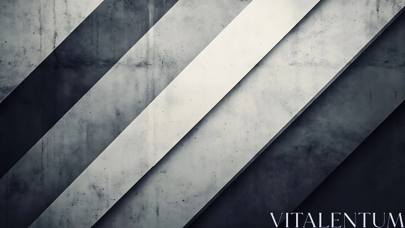 Diagonal concrete panels form layered grayscale geometric structure
