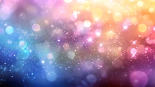 Pastel bokeh lights drift across a dreamy cosmic gradient