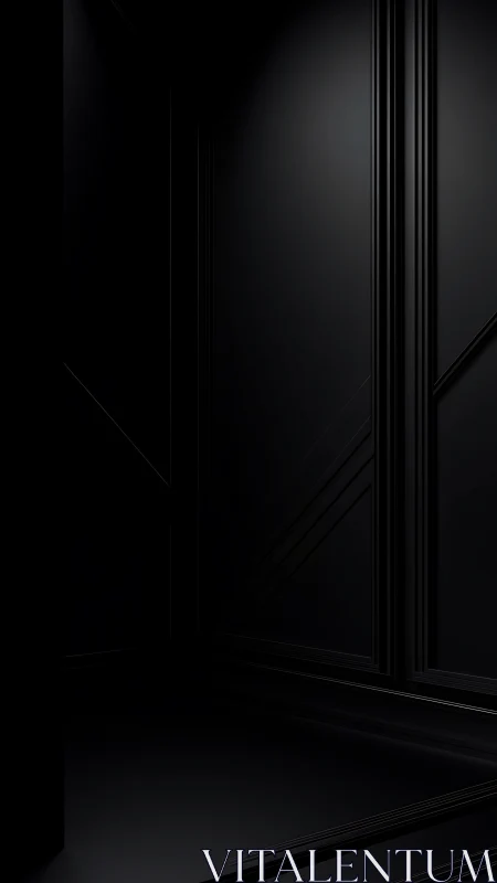 Monochrome architectural wall studies sculpt minimal black space