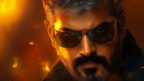 Smoldering gaze carves a hero from molten cinematic fire