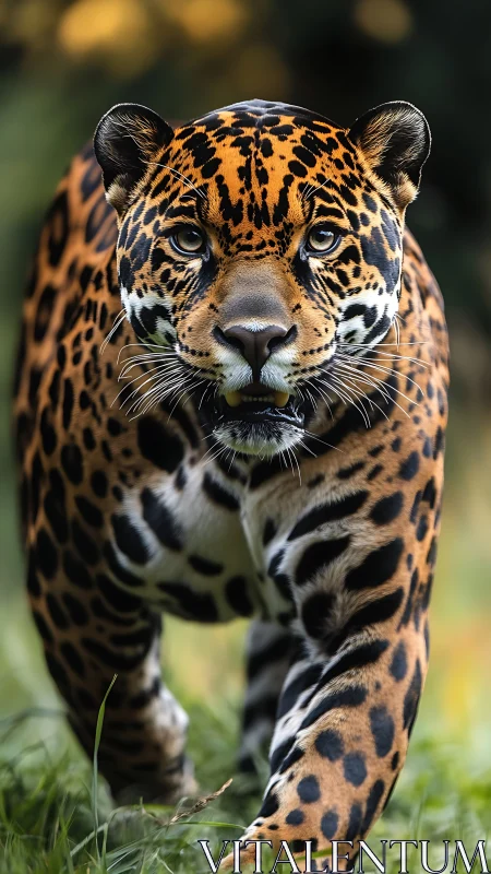 Jaguar Frontal Portrait with Rosette Markings in Sharp Focus
