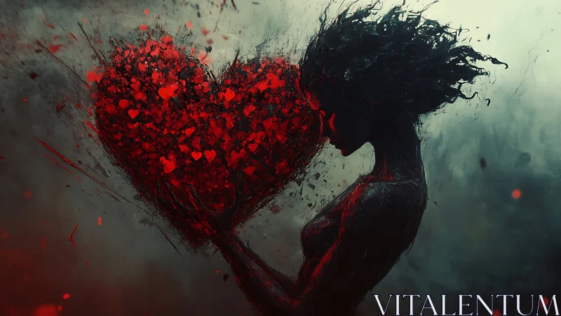 Deconstructed Silhouette with Particle Dispersion Heart Morphology.