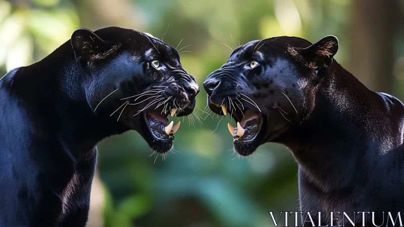 Two Black Panthers Face Off in Confrontation