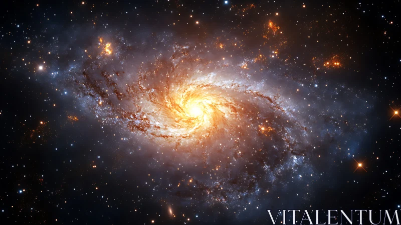 Barred spiral galaxy core radiates intense stellar luminosity