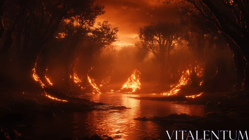 Forest Fire Burns Through Ancient Trees in Apocalyptic Inferno