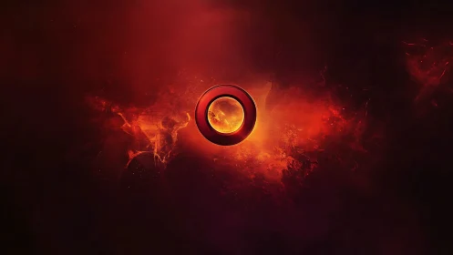 Thermal vortex ring suspended in incandescent nebular plasma.