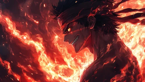 Blazing warrior unleashes fierce flame and unstoppable resolve