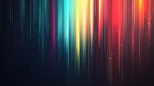 Vibrant Abstract Light Streaks on Dark Background, Digital Art.
