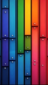 Vibrant rainbow lockers in vertical geometric alignment.