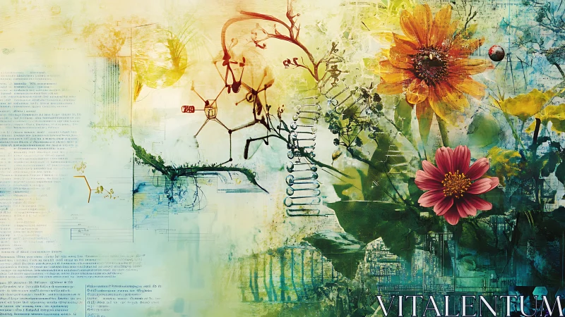 Floral circuits in a dreamy fusion of nature and code.