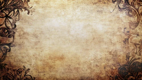 Vintage parchment background with dark floral borders.