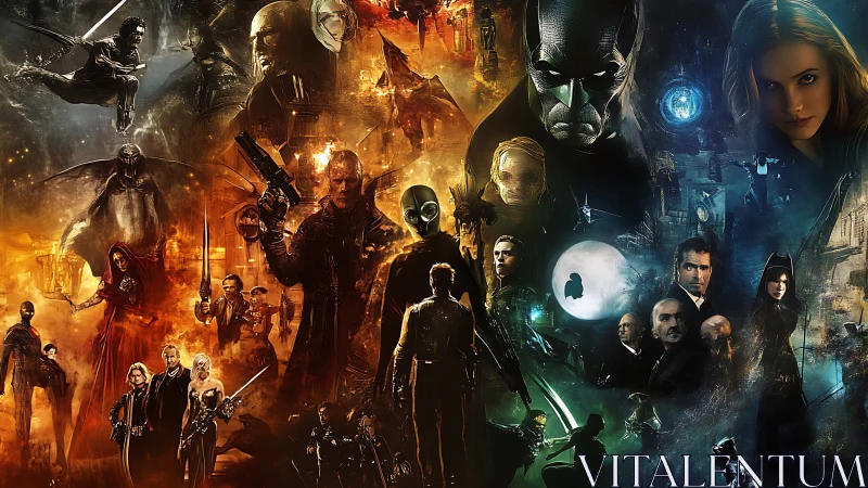 Dual-toned vigilante montage in fiery orange and teal haze