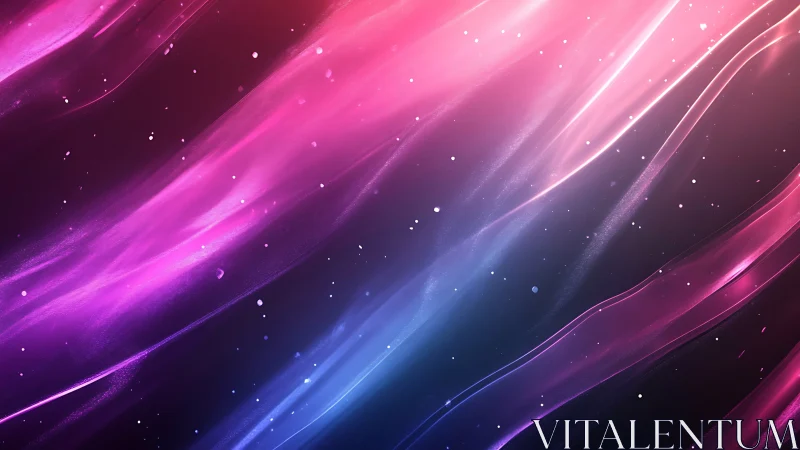 Neon light streams curve across cosmic gradient field.