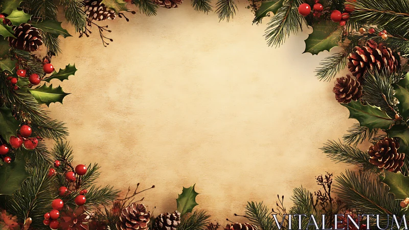 Rustic pinecone garland frames a warm Christmas whisper.