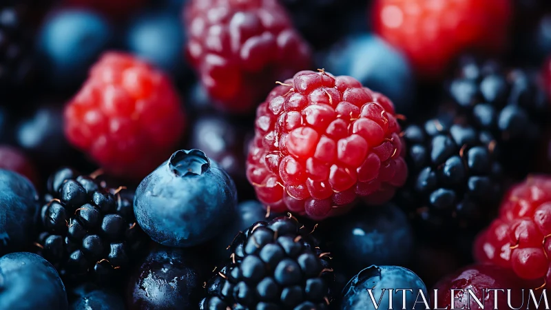 Juicy berries glow in a colorful, mouthwatering close-up