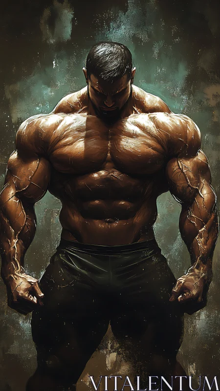 Massive bodybuilder dominates frame with intense power.