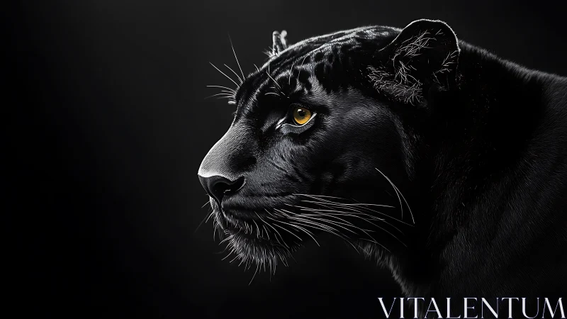 High-Contrast Felid Portrait with Luminous Iris Detail.