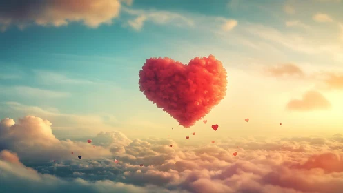 Volumetric Heart Formation Suspended Within Altocumulus Cloud Matrix.