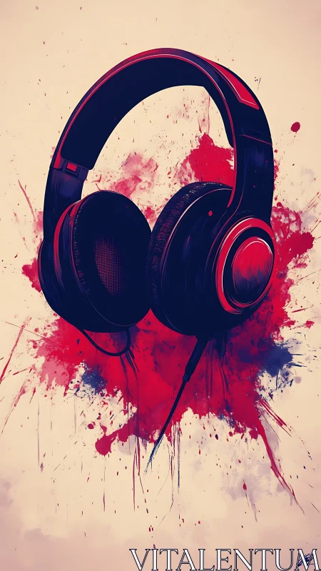 Headphones paint the sky with loud crimson daydreams