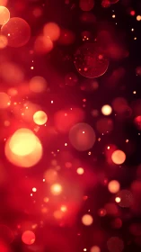 Crimson Sphere Dance: Glowing Orbs Float Through Molten Darkness