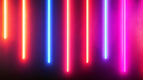 Vertical neon light bars in vivid gradient glow arrangement.