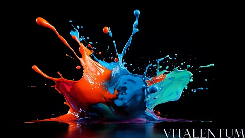 Joyful color splash bursting across a deep black canvas.