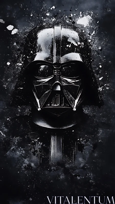 Dark helmeted warlord erupts from a storm of shattered void