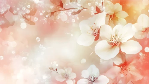 Floral composition with layered blooms rendered in soft gradient palette.