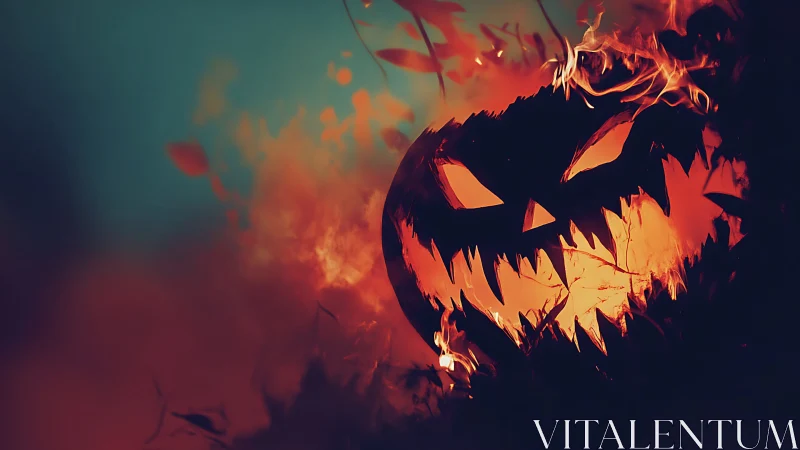 Combustive jack o lantern with high contrast spectral glow.