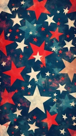 Playful red, white, and blue stars dancing across night.