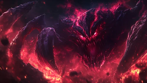 Infernal Void Colossus in high-contrast digital painting.