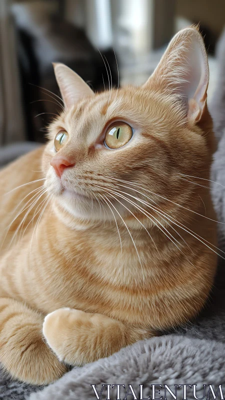 Ginger Tabby Cat with Golden Eyes: Portrait Study.