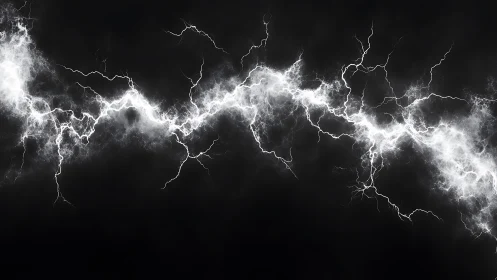 Crackling white lightning stretches boldly across deep night