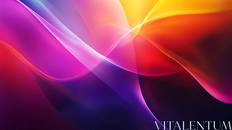 Vibrant gradient light waves in abstract digital motion.