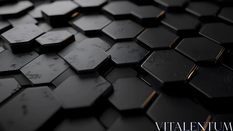 Sleek black hexagonal tiles with minimalistic modern texture.