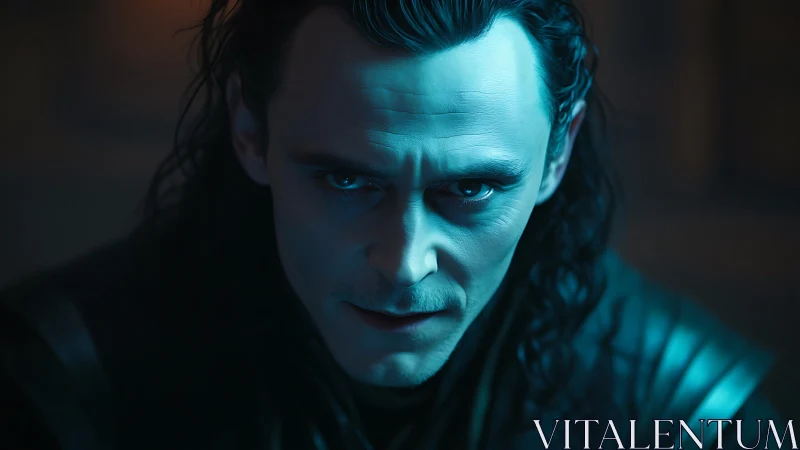 Moody blue portrait reveals a sharp, mysterious gaze up close