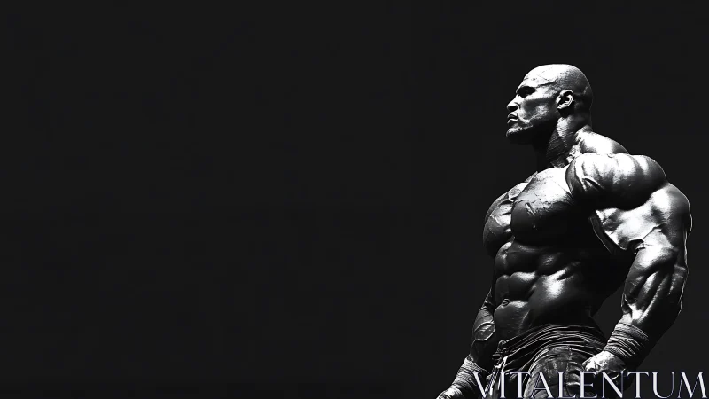 Bronze titan stands carved from shadow, ready to ascend