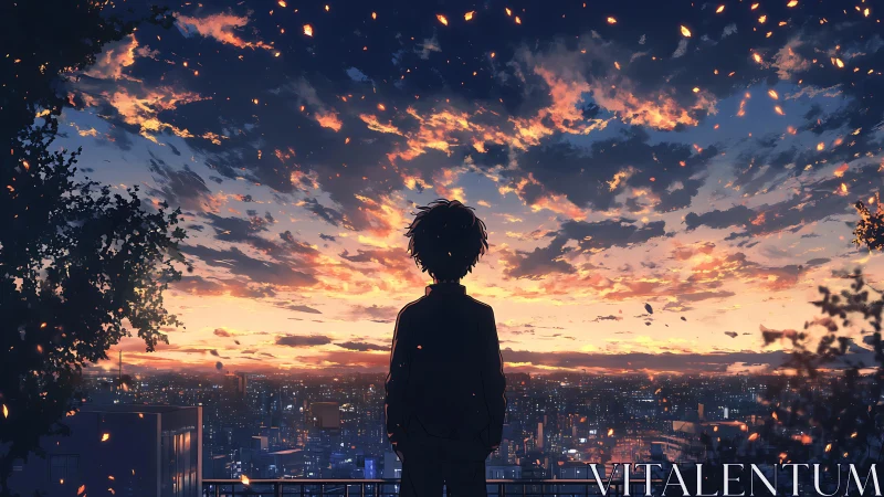 Twilight sky writes quiet promises above the glowing city