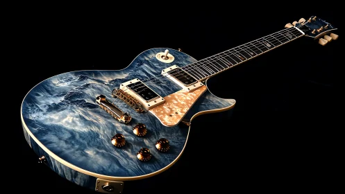 Ocean-swirled electric guitar glows like a rolling midnight tide.