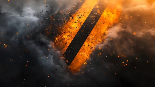 Explosive Orange Beams Tear Through Stormy Darkness